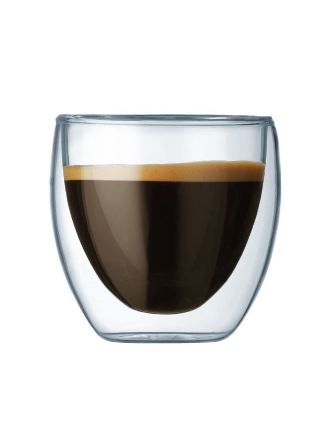 bodum 2-Piece Double Wall Insulated Glass Clear 0.08Liters - Image 2