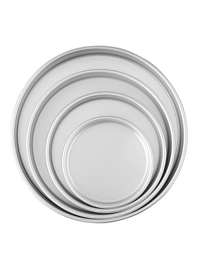 طقم صواني خبز دائرية مكون من 4 قطع فضي  - Image 2