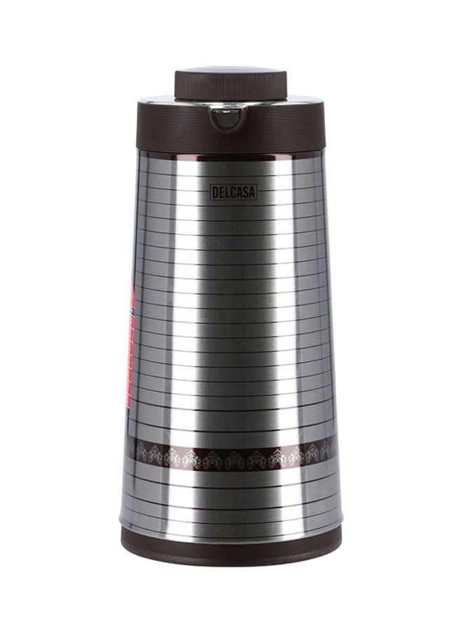 DELCASA Stainless Steel Vacuum Flask Silver/Black 1.3Liters  - Image 2