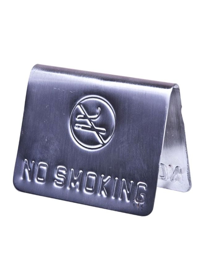RAJ No Smoking Catering Sign Silver 15cm