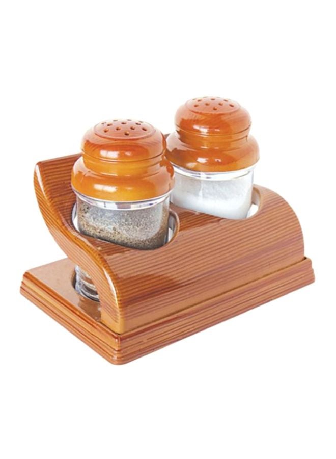 RAJ Elentra Salt And Pepper Set Brown/Clear 7.6x13x10.8cm 