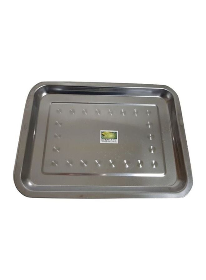 المفرج صينية ستانلس ستيل فضي 40X30Ø³Ù†ØªÙŠÙ…ØªØ± 