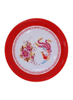 ALMUFARREJ Printed Round Dish Red/White 30centimeter 