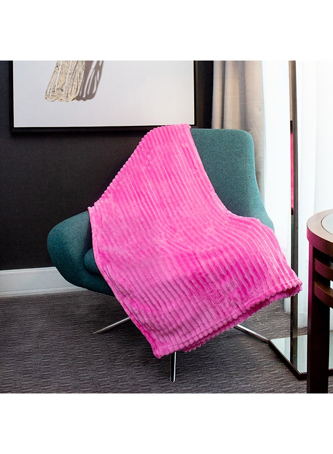Helena Ribbed Thermal Blanket fleece Pink 200x150cm - Image 2