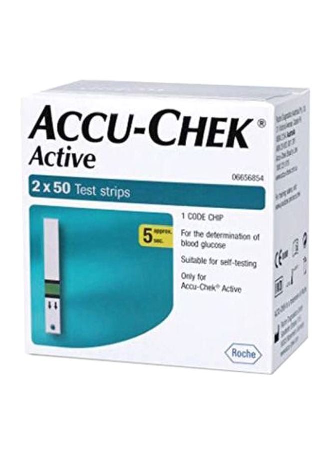 ACCU-CHEK 100-Piece Test Strips For Blood Sugar Glucose Meter  - Image 1