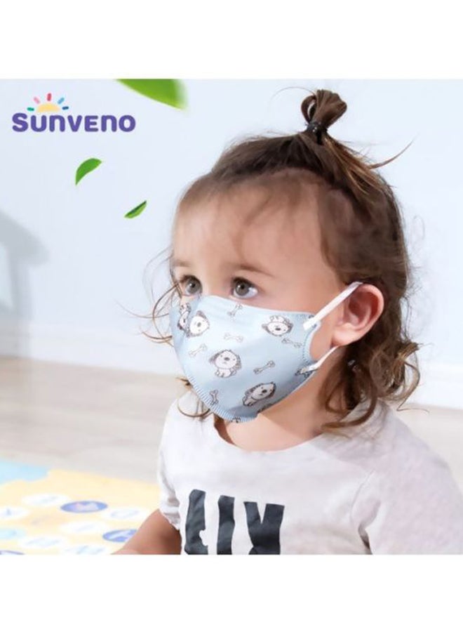 صنفينو قناع Sunveno للأطفال، مصمم هندسيًا، حماية من 4 طبقات، قطن، قابل لإعادة الاستخدام ويمكن غسله في الغسالة | أشرطة مطاطية ناعمة | مجموعة من 5 أقنعة، مطبوعات لطيفة، قناع وجه للمدرسة، للاستخدام اليومي، من 3 إلى 8 سنوات، متعدد الألوان  - Image 4