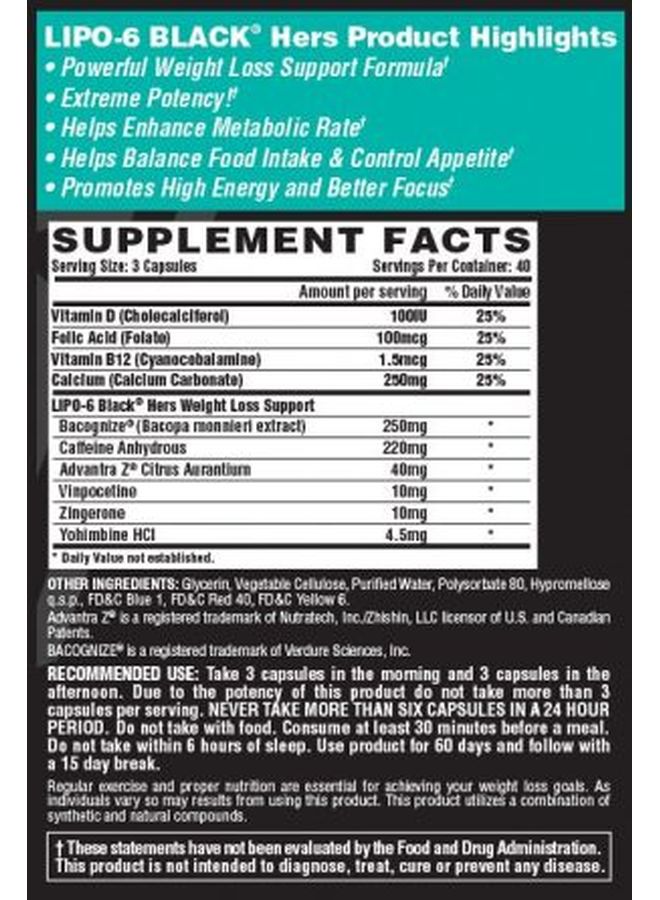 نورتكس ريسيرش مكمل غذائي ليبو 6 بلاك هيرز إكستريم بوتينسي - 120 كبسولة - Image 4