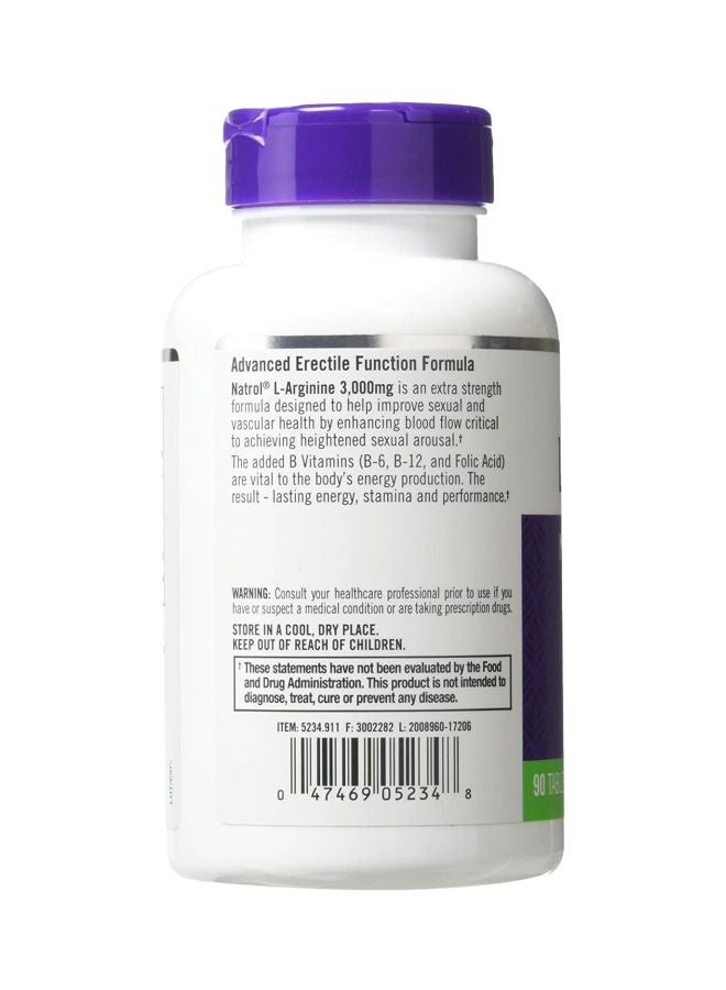 NATROL - L-Arginine Extra Strength Dietary Supplement - 90 Tablets - Image 1