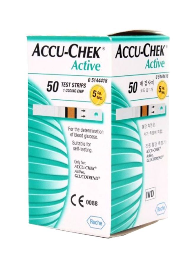 ACCU-CHEK - Pack Of 50 Active Blood Glucose Test Strips - Image 1