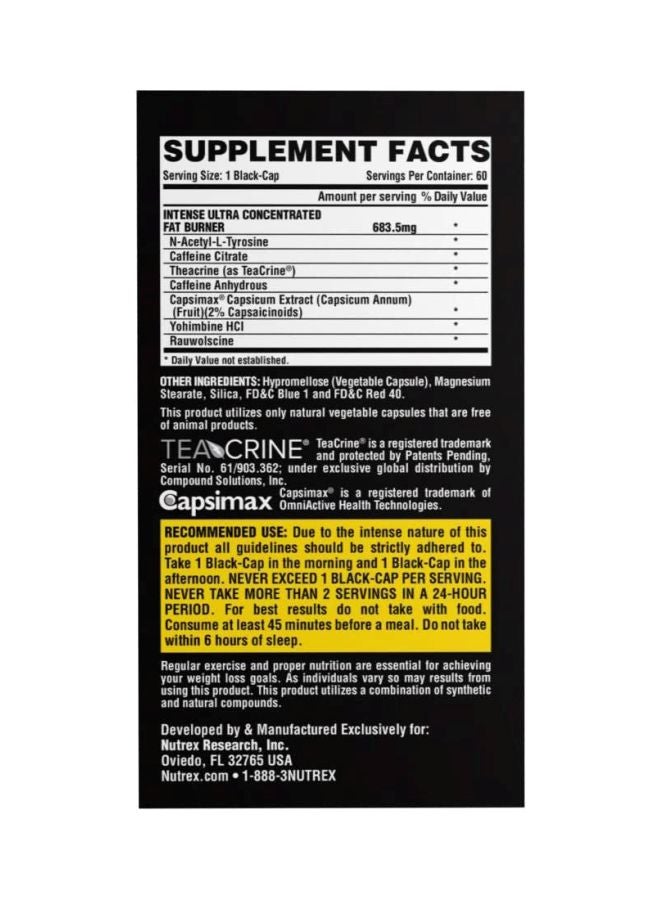 Nutrex Research Pack Of 2 Lipo-6 Black Intense Ultra Concentrate Dietary Supplement - 120 Capsules - Image 3
