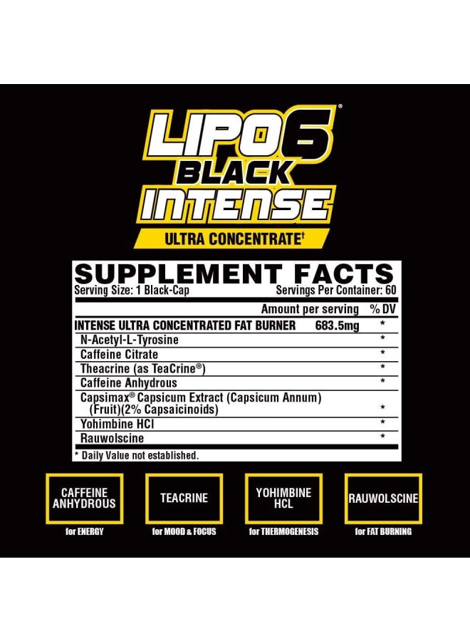 Nutrex Research Pack Of 2 Lipo-6 Black Intense Ultra Concentrate Dietary Supplement - 120 Capsules - Image 5