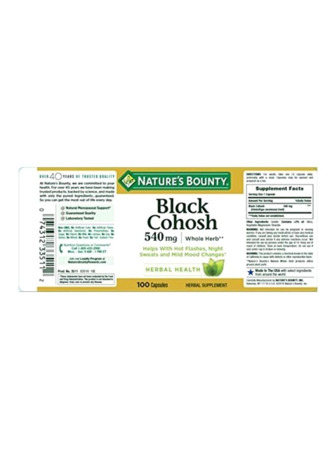 NATURE'S BOUNTY - Black Cohosh Herbal Supplement 500 Mg - 100 Capsules - Image 1