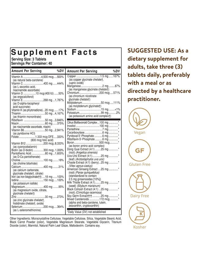 Solgar - Female Multiple Vitamin And Mineral Formula - 120 Tablets - Image 1