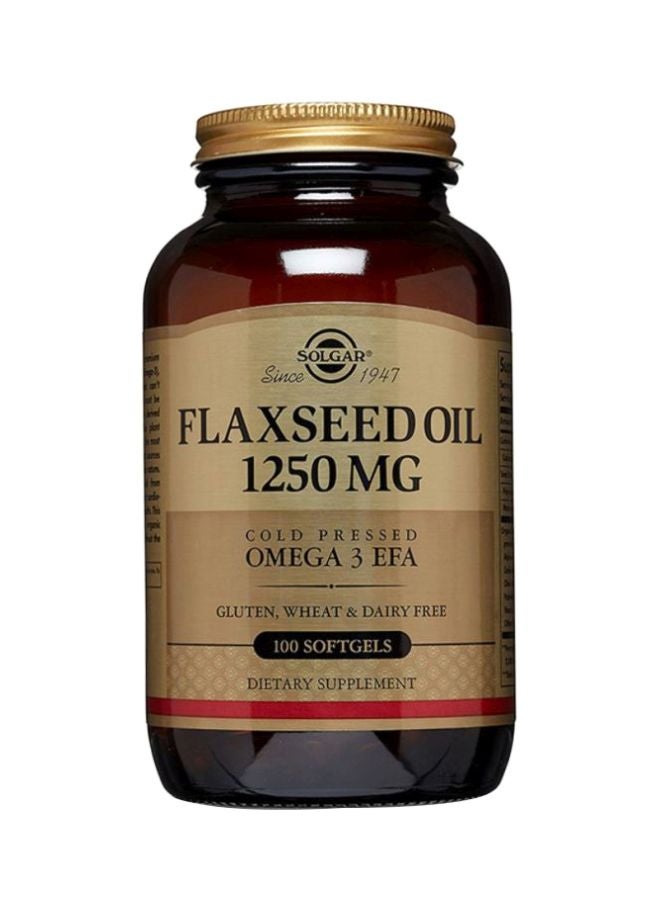Solgar Flaxseed Oil Dietary Supplement 1250 mg - 100 Softgels - Image 1