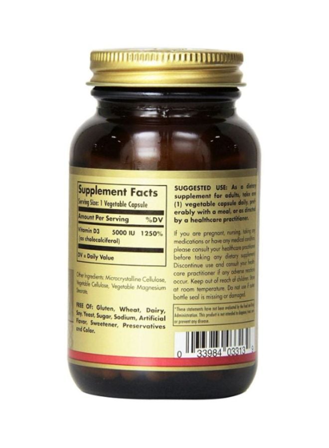سولجر سولجار مكمل غذائي فيتامين د3 كوليكالسيفيرول 125 ميكروجرام (5000 وحدة دولية) - 120 كبسولة - Image 2