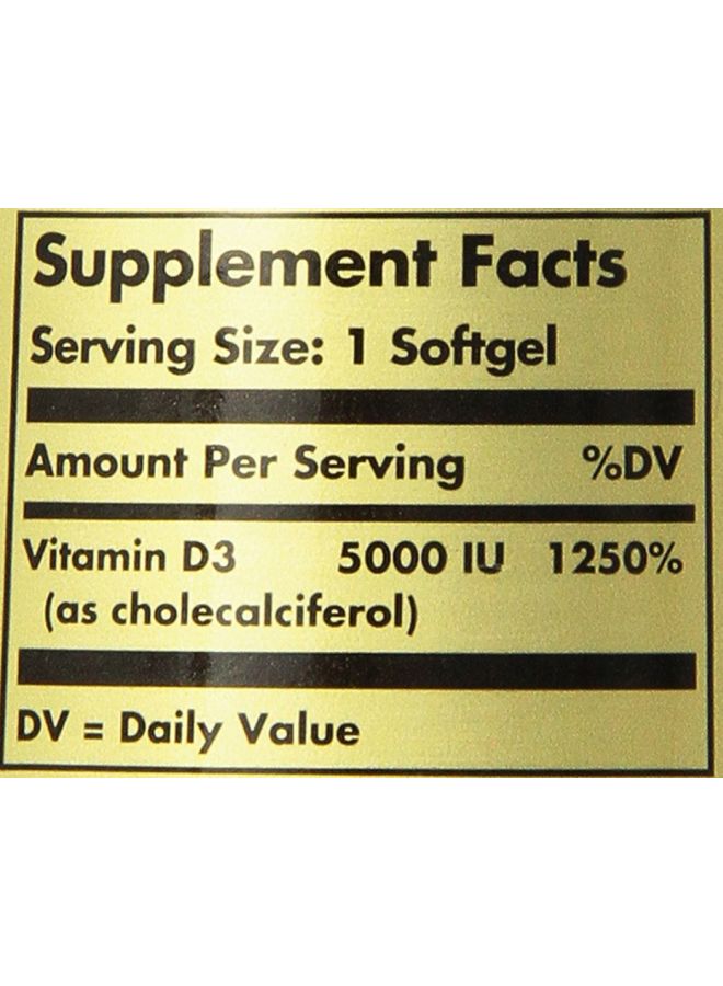 سولجر سولجار مكمل غذائي فيتامين د3 كوليكالسيفيرول 125 ميكروجرام (5000 وحدة دولية) - 120 كبسولة - Image 5