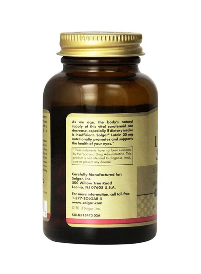 Solgar Lutein Eye Health Dietary Supplement 20mg - 60 Softgels - Image 3