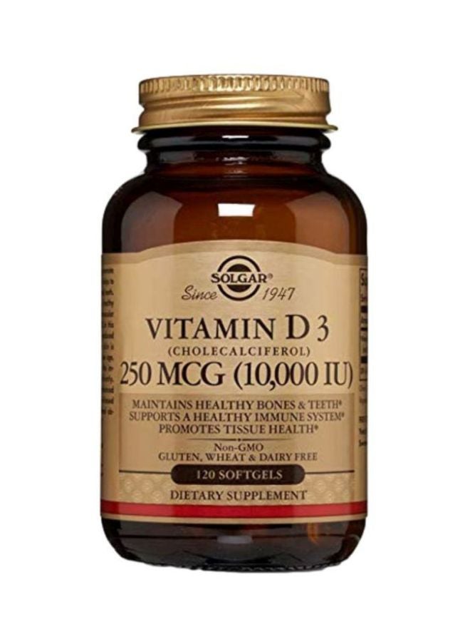 Solgar Vitamin D3 Dietary Supplement 250mcg- 120 Softgels - Image 1