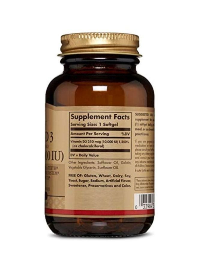 Solgar Vitamin D3 Dietary Supplement 250mcg- 120 Softgels - Image 2