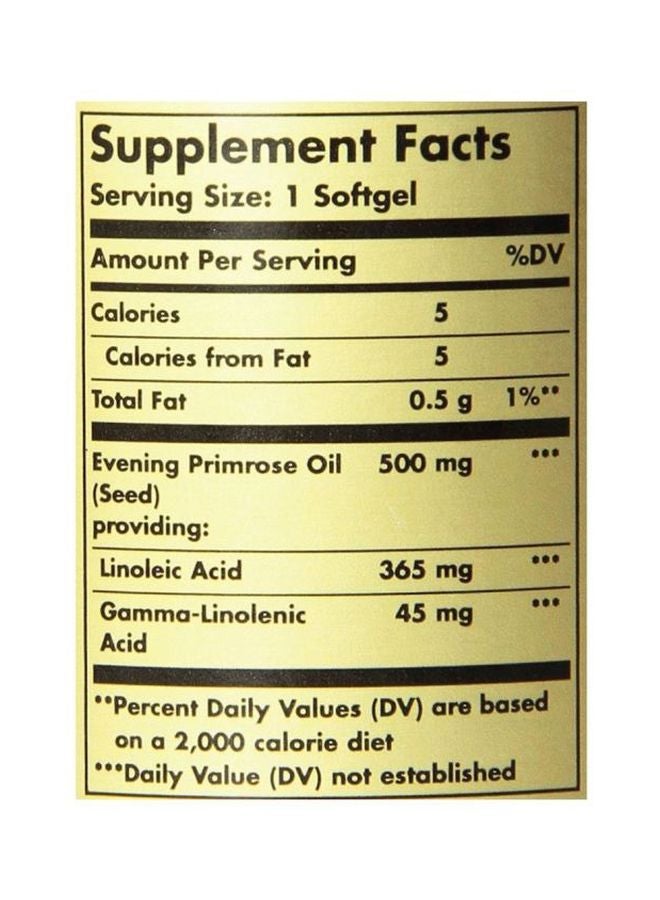 Solgar Evening Primrose Oil Dietary Supplement 500mg - 180 Softgels - Image 3