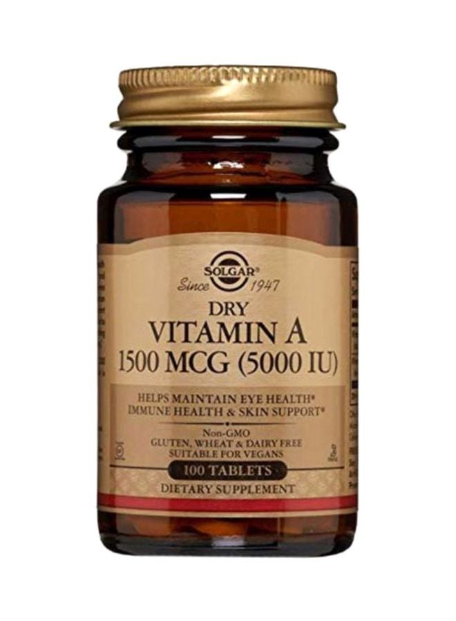 Solgar Dry Vitamin A Dietary Supplement - 100 Tablets  - Image 1