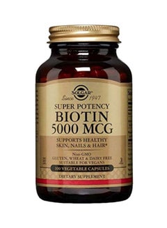 Solgar Biotin 5000 MCG Dietary Supplement - 100 Veg Capsules  - Image 1