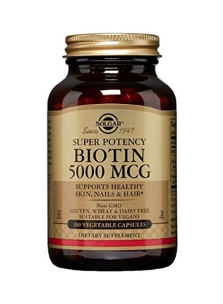 Biotin 5000 MCG Dietary Supplement - 100 Veg Capsules - v1600876300/N32452793A_1