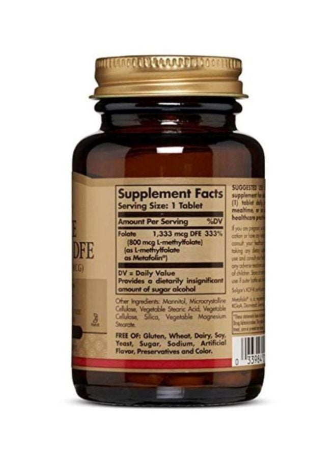 Solgar Folate 1, 333 MCG DFE Dietary Supplement - 100 Tablets - Image 2