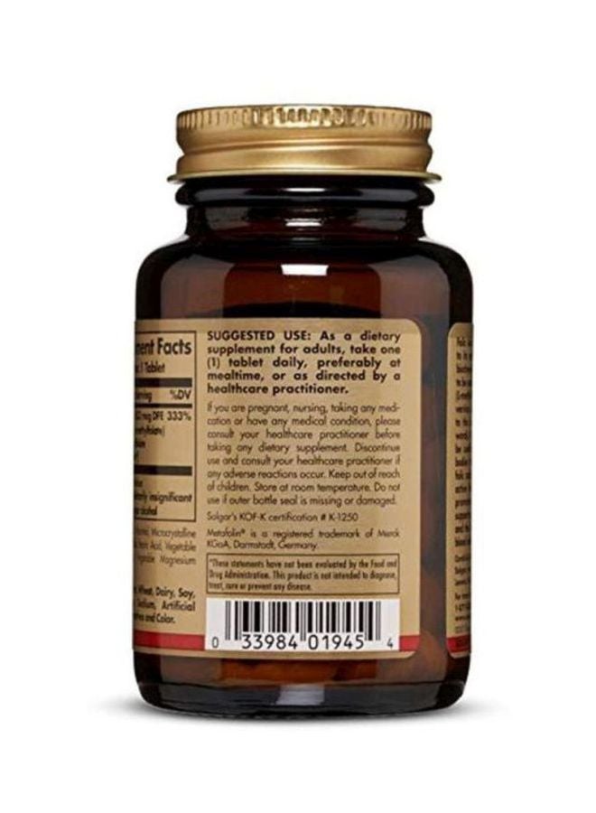 Solgar Folate 1, 333 MCG DFE Dietary Supplement - 100 Tablets - Image 3