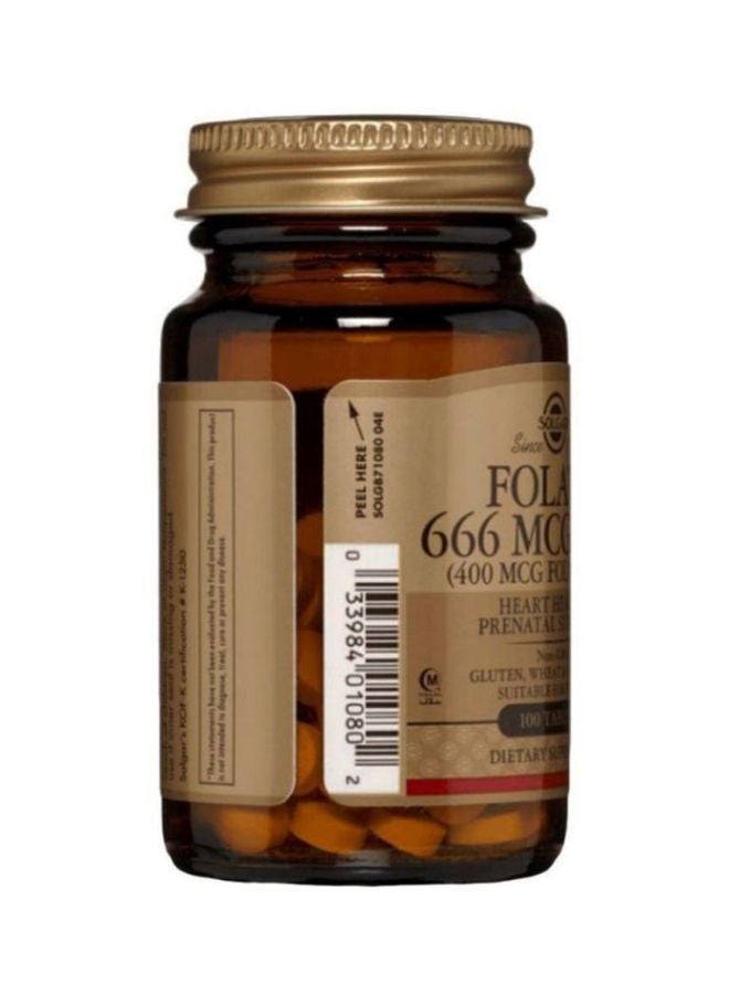 Solgar Folate 666 MCG DFE Dietary Supplement - 250 Tablets - Image 3
