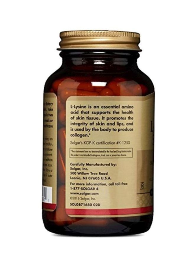 Solgar L-Lysine Supplement - 100 Vegetable Capsules - Image 4