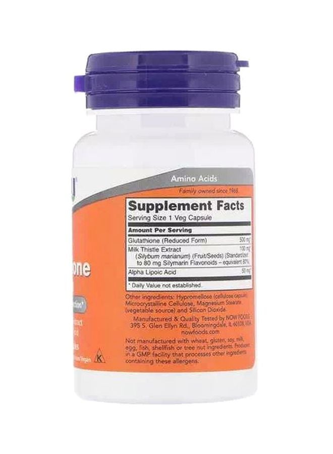 Now Foods Glutathione 500mg 60 Veg Capsules  - Image 2