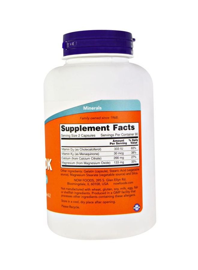 Now Foods Cal-Mag DK Supports Bone Health Supplement - 180 Capsules - Image 2