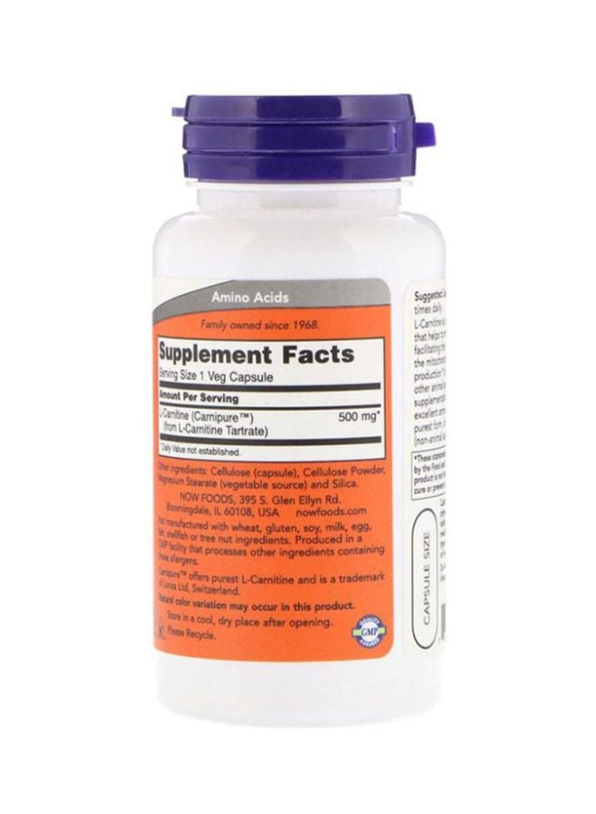 Now Foods - L-Carnitine Dietary Supplement - 60 Veg Capsules - Image 1