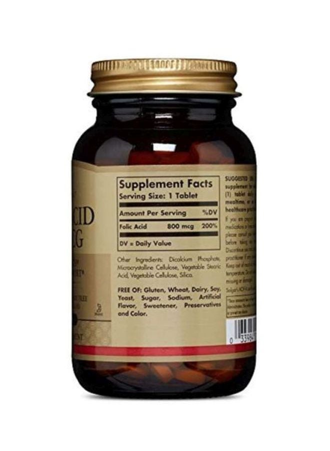 Solgar Folic Acid 800 MCG Dietary Supplement - 250 Tablets - Image 2