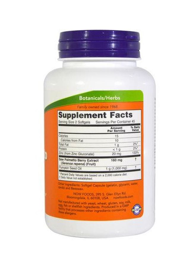 Now Foods - Saw Palmetto Extract Dietary Supplement - 90 Softgels - Image 1