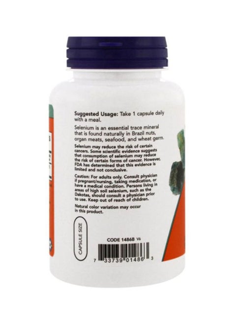 Complément Alimentaire Sélénium Now Foods 200 Mcg - 90 Capsules - Neuf Sous Blister