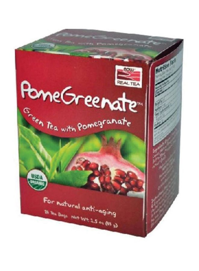 ناو فودز عبوة أكياس شاي أخضر بالرمان تحتوي على 24 قطعة - Image 2