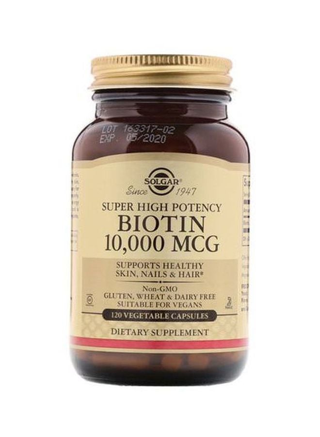 Solgar Biotin 10000mcg - 120 Capsules - Image 1