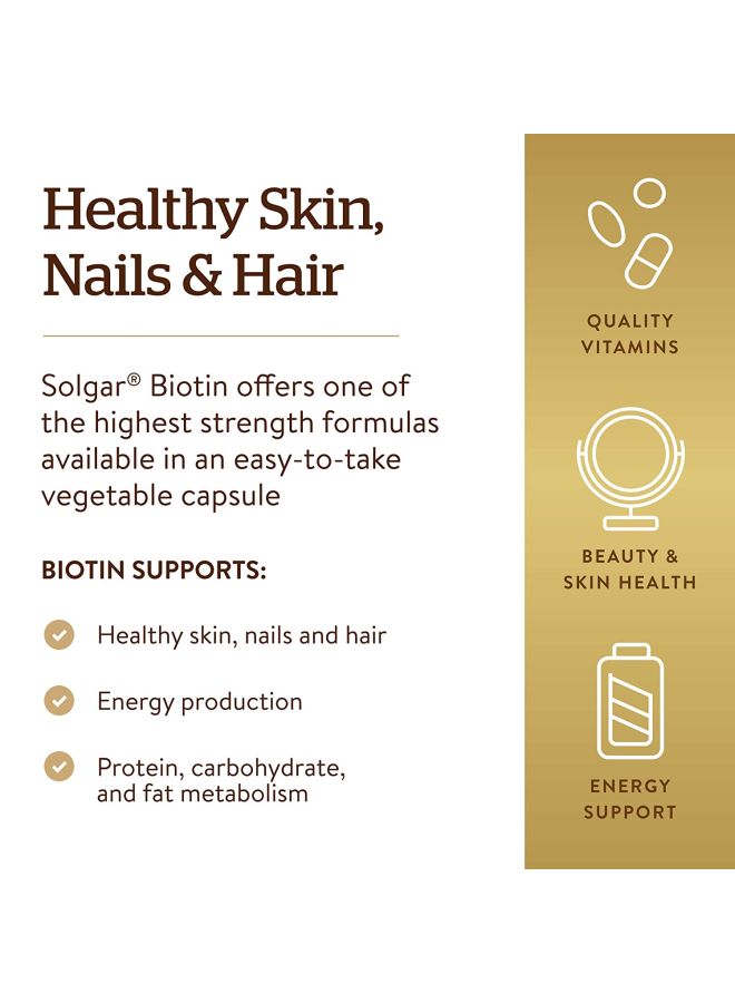 Solgar Biotin 10000mcg - 120 Capsules - Image 5
