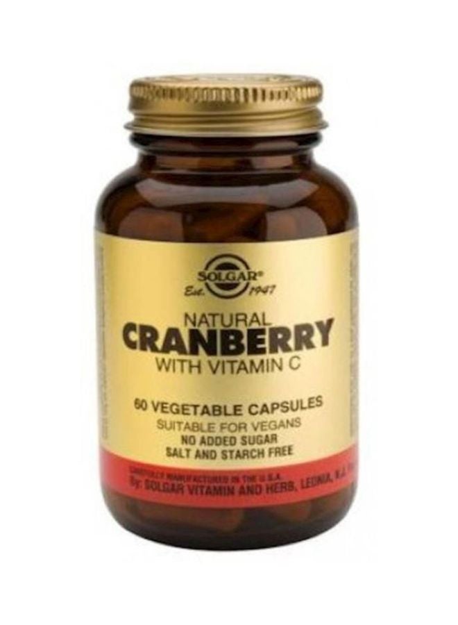 Solgar Natural Cranberry With Vitamin C - 60 Capsules - Image 1