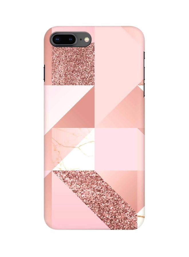 Stylizedd Marble Geometric Printed Protective Case Cover For Apple iPhone 8 Plus Pink/Brown/White - Image 1