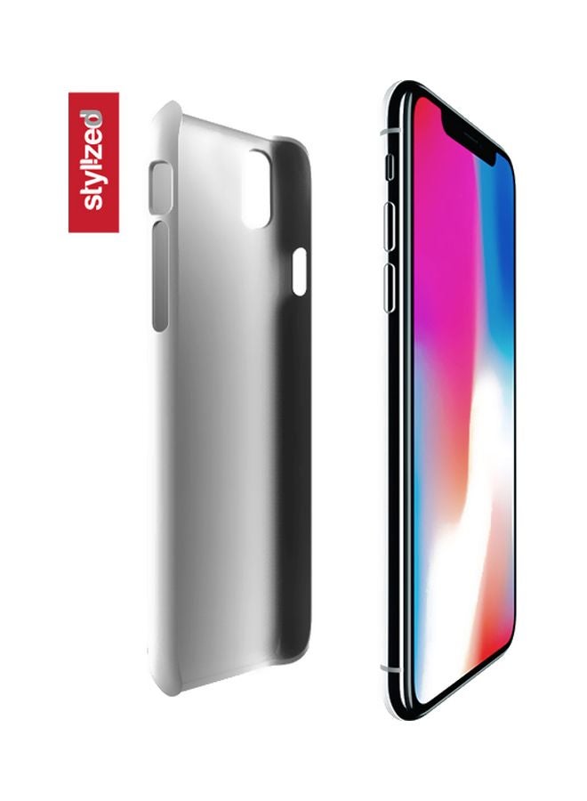 ستايلايزد غطاء حماية واقٍ بطبعة رخامية بتصميم خلية نحل لهاتف أبل آيفون Xs/X أبيض/وردي/رمادي - Image 2