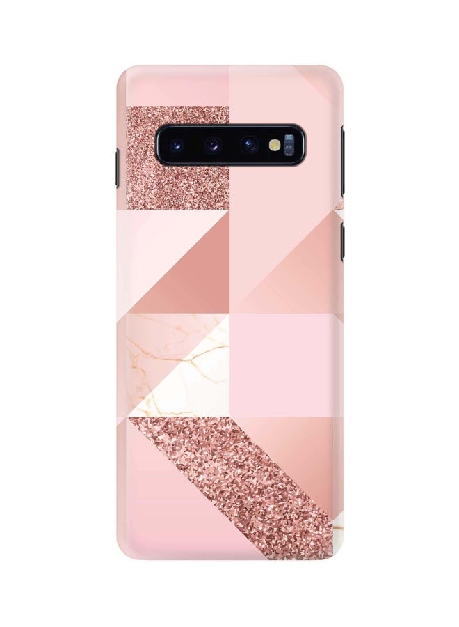 Stylizedd Marble Themed Snap Case Cover For Samsung Galaxy S10 Pink/Beige/White - Image 1