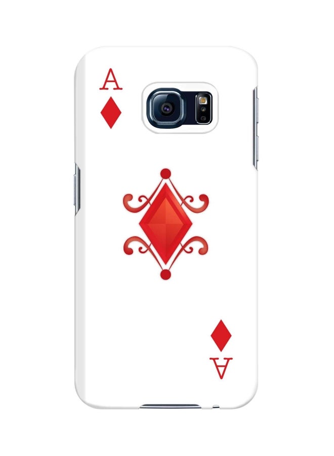 Stylizedd Snap Classic Series Ace Of Diamonds Printed Case Cover For Samsung Galaxy S6 White/Red  - Image 1