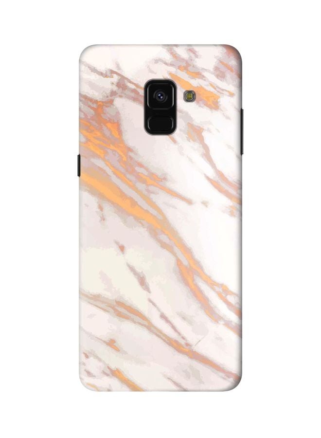 Stylizedd Marble Printed Matte Protective Snap Case For Samsung Galaxy A8+ (2018) Gold/White - Image 1
