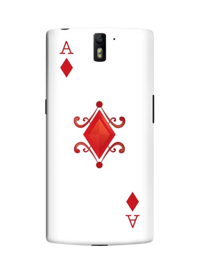 Stylizedd Snap Classic Series Ace Of Diamonds Printed Case Cover For OnePlus One White/Red  - Image 1