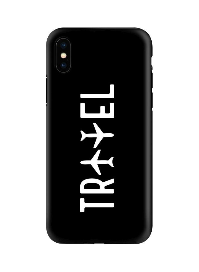 ستايلايزد غطاء حماية من سلسلة تاف برو بطبعة "Travel" لهاتف أبل آيفون Xs/X أسود/ أبيض - Image 1