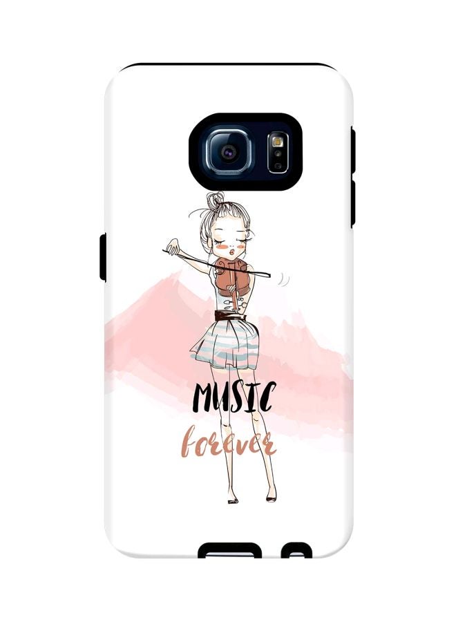 Tough Pro Series Music Forever Printed Case Cover For Samsung Galaxy S6 White/Pink/Black