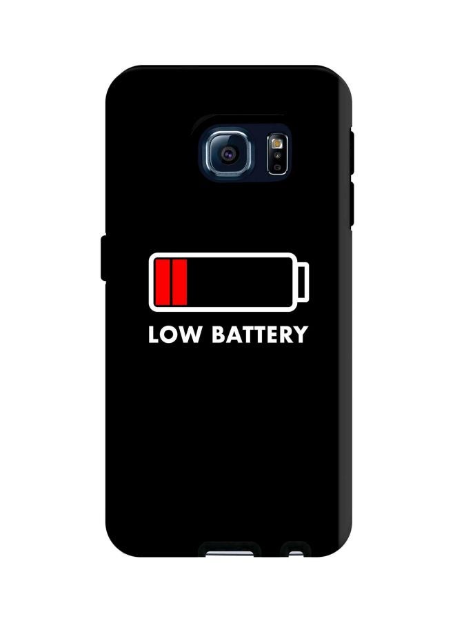 ستايلايزد غطاء حماية واقٍ ثنائي الطبقات مطبوع عليه عبارة "Low Battery" لهاتف سامسونج جالاكسي S6 أسود / أبيض / أحمر - Image 1